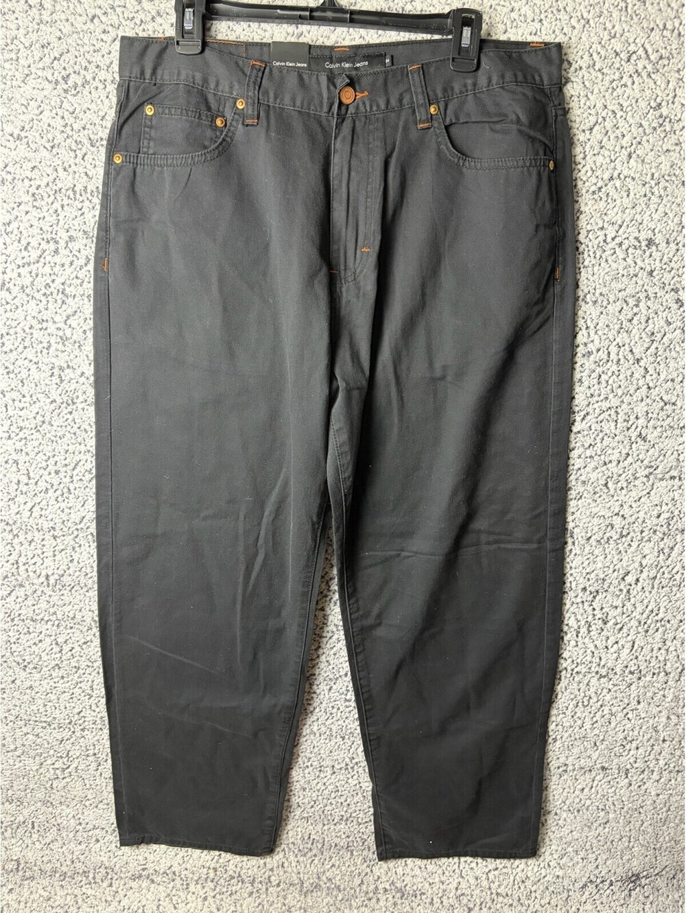Calvin Klein Jeans Mens 34x30 Black Straight Leg Relaxed Fit Pants NWT